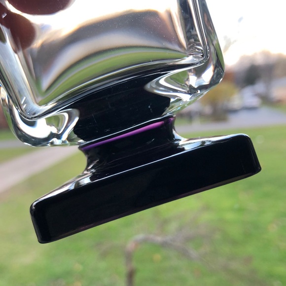 Set Of Four Vintage Disaronno Amethyst Pedestal Square Base  Cocktail Glasses - Picture 2 of 16